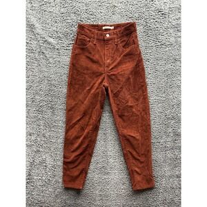Levi's High Waisted Corduroy Tapered Mom Jeans Rust Brown‎ Womens Size 26